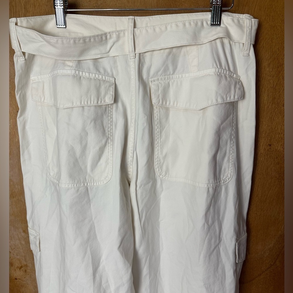 Madewell Griff Superwide Leg Cargo Pants Vintage Canvas Cream size 25 NWT - Picture 8 of 12